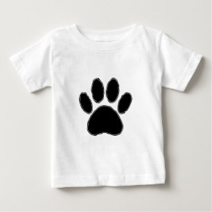T-shirt Pour Bébé Dessin Paw Chien En Noir