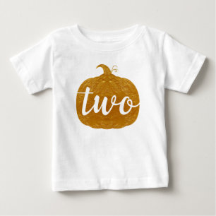 T-shirt Pour Bébé Deux 2e anniversaire bébé   Citrouille d'or