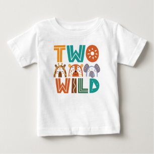 T-shirt Pour Bébé Deux animaux sauvages Deuxième anniversaire