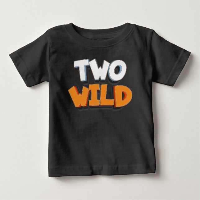 T-shirt Pour Bébé Deux Anniversaire Sauvage Personnalisé (Devant)