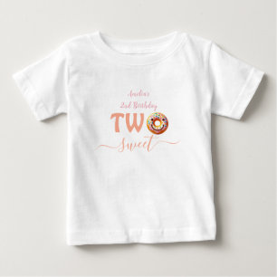 T-shirt Pour Bébé Deux beignets sucrés 2e fête d'anniversaire