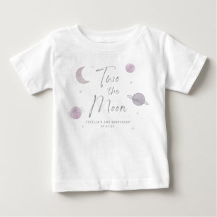 T-shirt Pour Bébé Deux Chemise d'anniversaire de la Lune