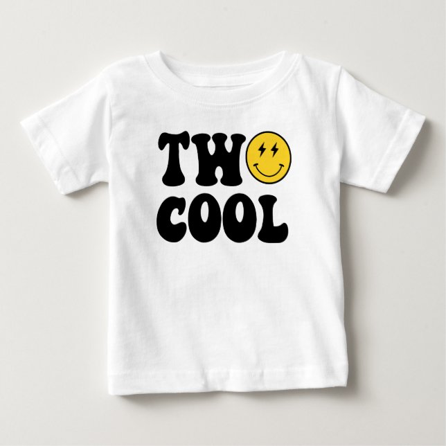 T-shirt Pour Bébé Deux Cool Boy Deuxième fête d'anniversaire (Devant)