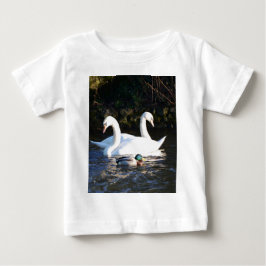 T-shirt Pour Bébé Deux cygnes et un canard