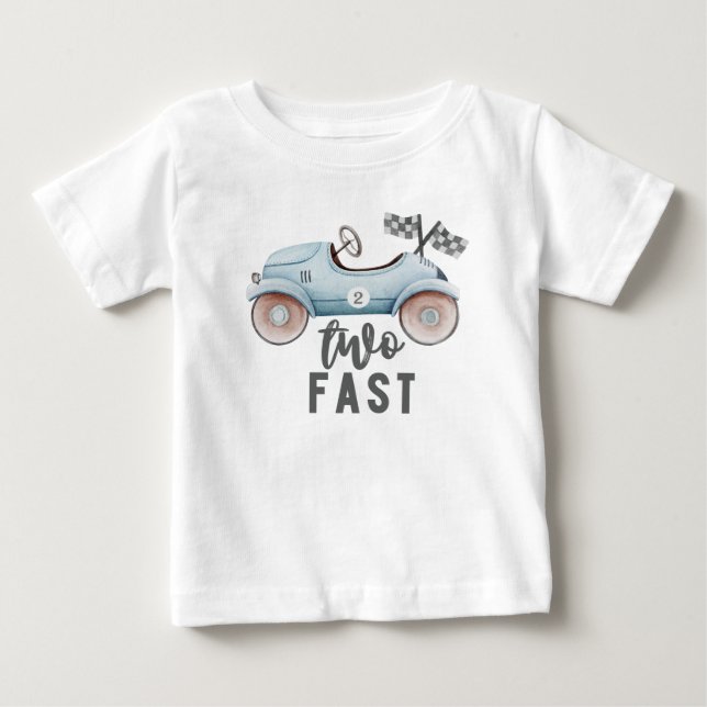 T-shirt Pour Bébé Deux Fast 2ème anniversaire chemise course automob (Devant)