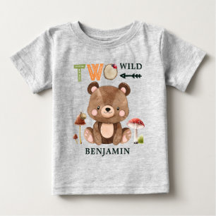 T-shirt Pour Bébé Deux forêts sauvages personnalisées 2e anniversa
