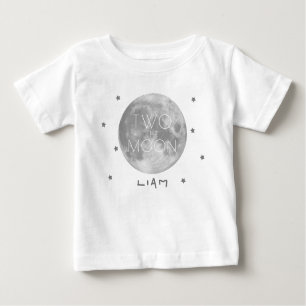 T-shirt Pour Bébé Deux Moon Silver 2e anniversaire garçon
