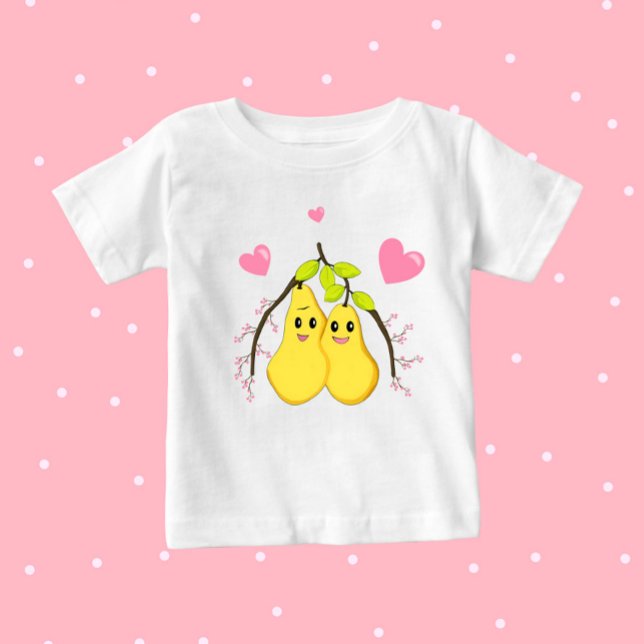 T-shirt Pour Bébé Deux poires mignonnes (Créateur téléchargé)