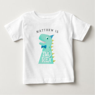 T-shirt Pour Bébé DEUX REX Birthday Boy Dinosaur