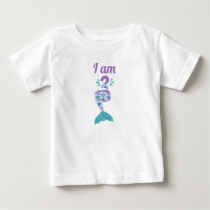 T-shirt Pour Bébé Deuxième anniversaire de sirène