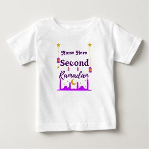 T-shirt Pour Bébé Deuxième Ramadan   Nom personnalisé