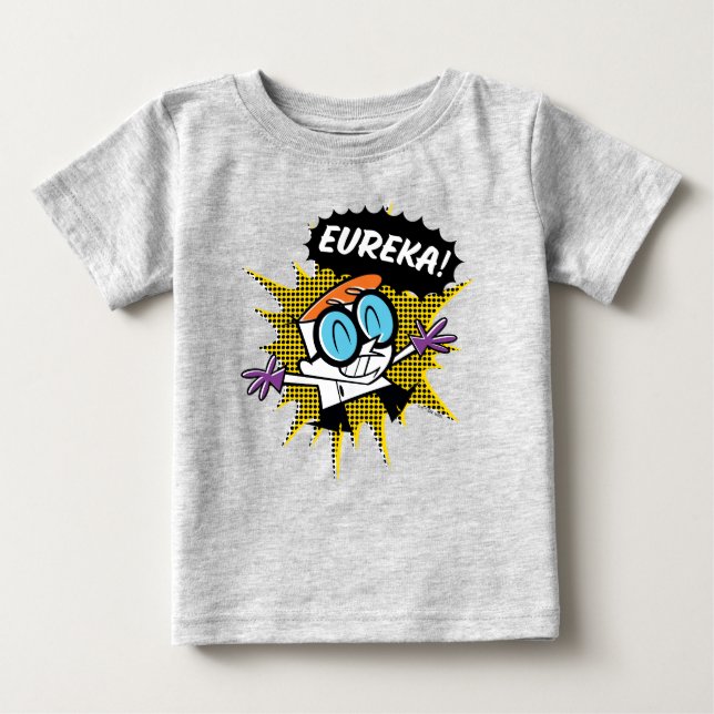 T-shirt Pour Bébé Dexter "Eureka !" Graphique de légende à demi-tein (Devant)