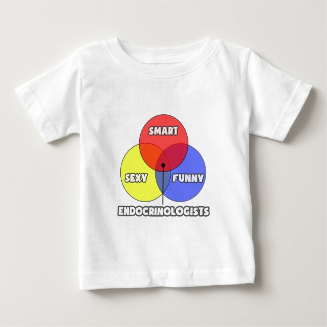 T-shirt Pour Bébé Diagramme de Venn .. Endocrinologue (Devant)