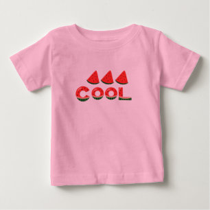 T-shirt Pour Bébé Diapositives mignonnes d'été Pastèque 