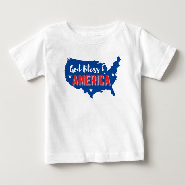T-shirt Pour Bébé Dieu bénit l'Amérique 4 juillet avec l'Amérique Ca (Devant)