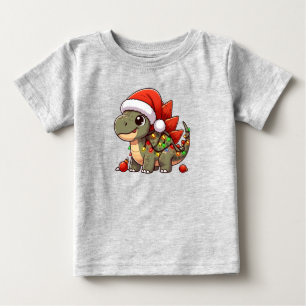 T-shirt Pour Bébé Dino de Noël bébé mignon/whimsique