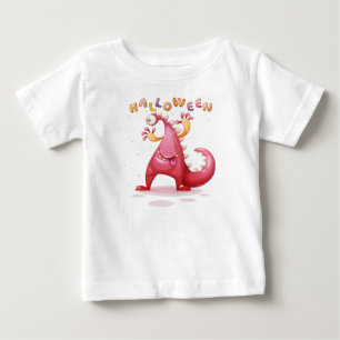 T-shirt Pour Bébé Dino Enfant Cute Halloween Monster Toddler