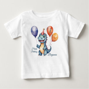 T-shirt Pour Bébé Dinosaur Boys Anniversaire Personnalisé