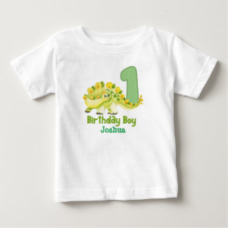 T-shirt Pour Bébé Dinosaur Garçon Premier anniversaire avec le nom B
