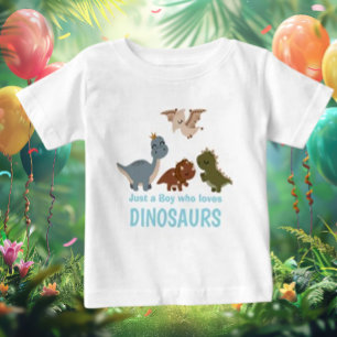 T-shirt Pour Bébé Dinosaure Bohème Bleu