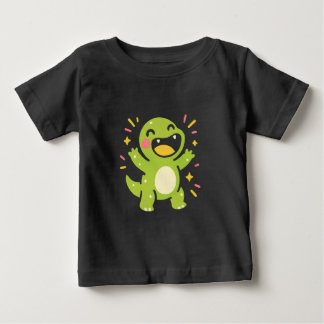 T-shirt Pour Bébé Dinosaure de dessin animé heureux