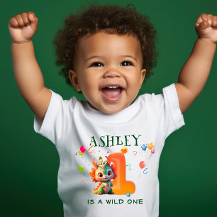 T-shirt Pour Bébé Dinosaure Dinosaure Dragon chinois Année 1er anniv