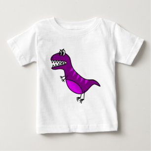 T-shirt Pour Bébé Dinosaure fâché pourpre mignon de bande dessinée
