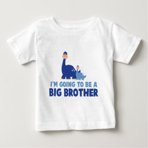 T-shirt Pour Bébé dinosaure grand frère pour être nouveau bleu