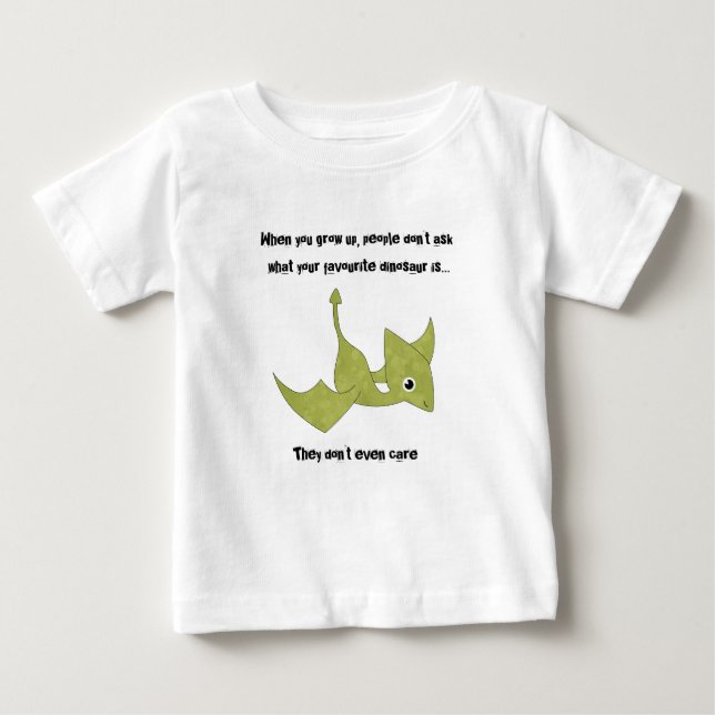 T-shirt Pour Bébé Dinosaure préféré avec le Pterodactyl (Devant)