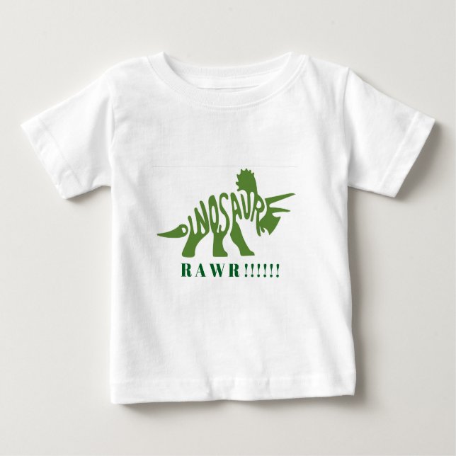 T-shirt Pour Bébé Dinosaure vert RAWR ! ! ! ! (Devant)