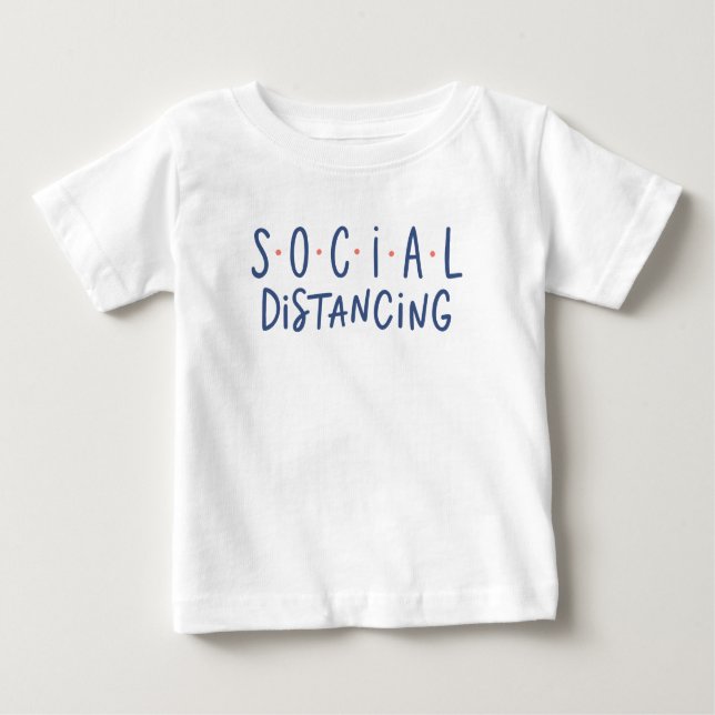 T-shirt Pour Bébé  Distances sociales (Devant)