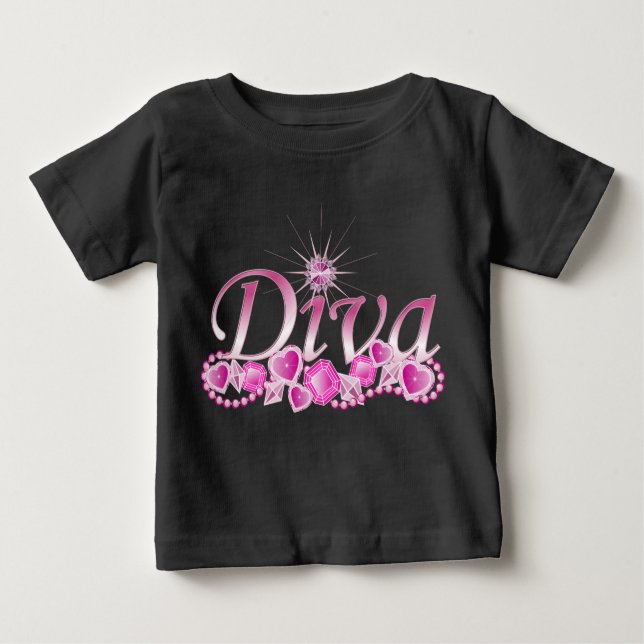 T-shirt Pour Bébé Diva Bling (Devant)