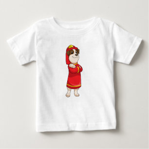 T-shirt Pour Bébé Dog as Firefighter with Helmet