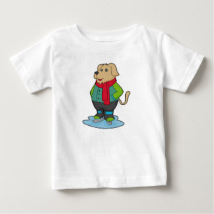 T-shirt Pour Bébé Dog at Ice skating with Ice skates