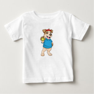 T-shirt Pour Bébé Dog at tennis
