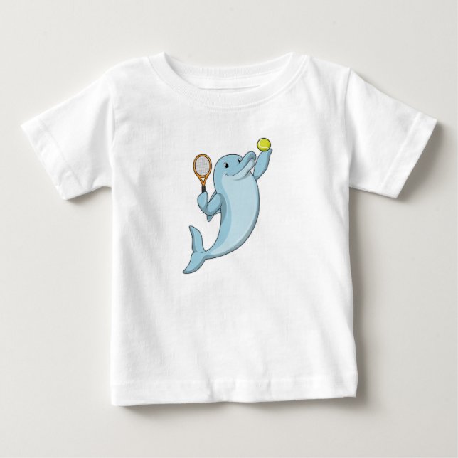 T-shirt Pour Bébé Dolphin at tennis (Devant)