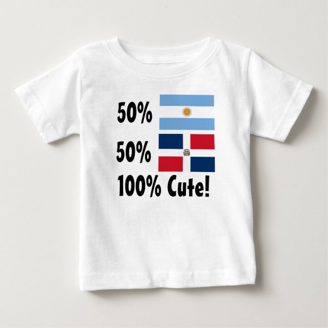 T-shirt Pour Bébé Dominicain de l'Argentin 50% de 50% 100% mignon (Devant)