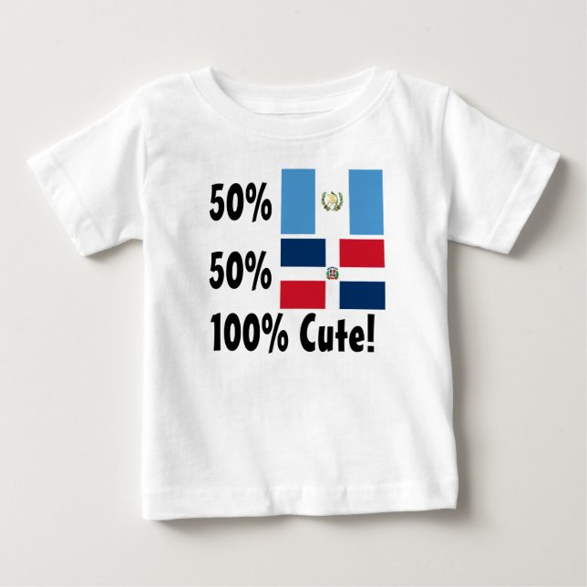 T-shirt Pour Bébé Dominicain du Guatémaltèque 50% de 50% 100% mignon (Devant)