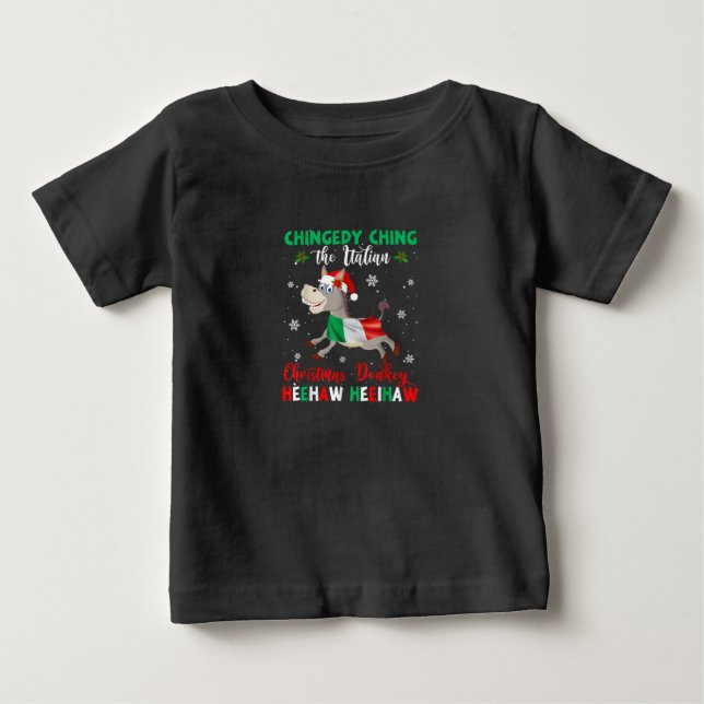 T-shirt Pour Bébé Dominick L'âne de Noël (Devant)
