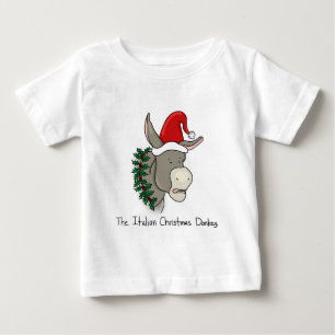 T-shirt Pour Bébé Dominick l'âne italien de Noël