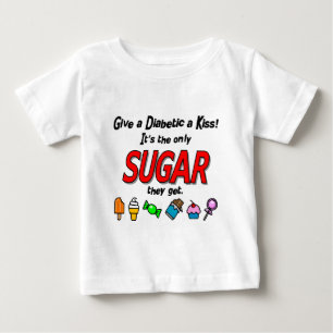 T-shirt Pour Bébé Donnez à un diabétique un baiser