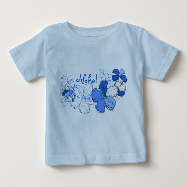 T-shirt Pour Bébé Doodle Hibiscus bébé Tee (Devant)