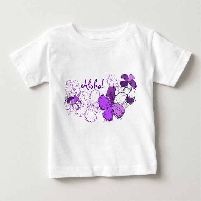 T-shirt Pour Bébé Doodle Hibiscus Toddler Tee (Devant)