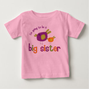T-shirt Pour Bébé dos de grande soeur de birdie
