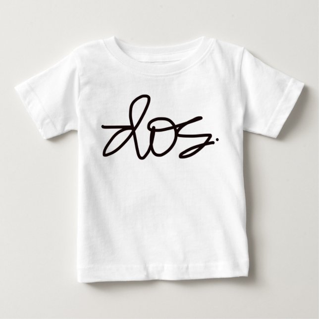 T-shirt Pour Bébé Dos. Tête de deuxième anniversaire. (Devant)