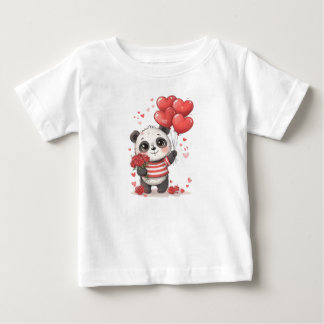 T-shirt Pour Bébé Douce Amour de Panda – Illustration de Cœur et de