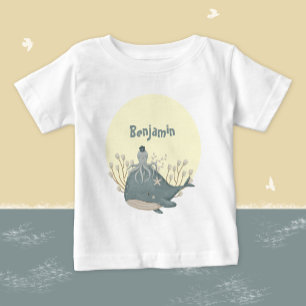 T-shirt Pour Bébé Douce Baby Shower Baleine Pieuvre Nautique