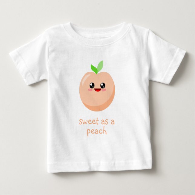 T-shirt Pour Bébé douce comme pêche (Devant)