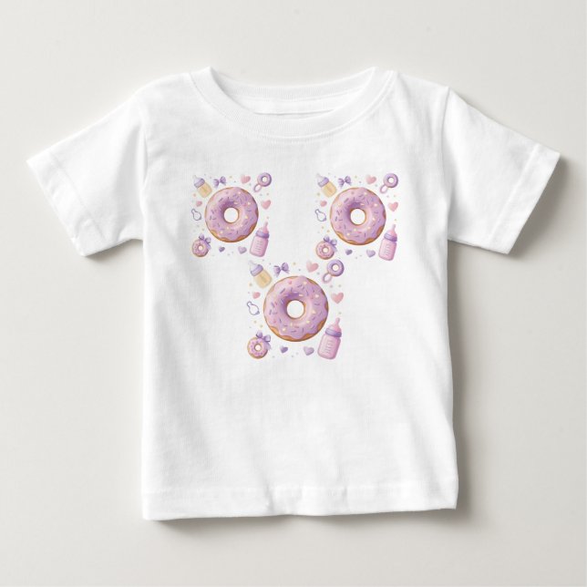 T-shirt Pour Bébé Douce Fille Donut  (Devant)
