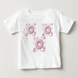 T-shirt Pour Bébé Douce petite fille donut